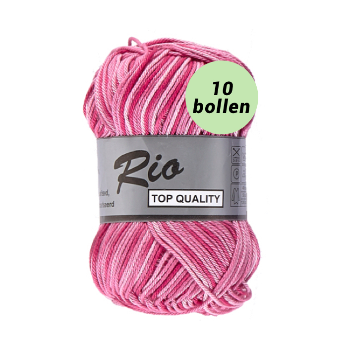 Varken Referendum nemen Rio multi roze 630 katoen garen - 10bollen - goedkoop haakkatoen
