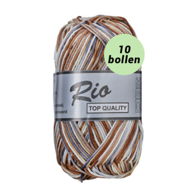Rio multi bruin grijs 639 katoen garen - 10bollen