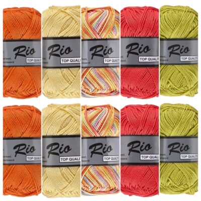 Multi vrolijke lente kleuren katoengaren set