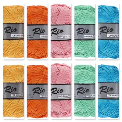 Lente kleuren katoengaren set van Rio garen