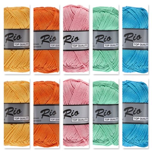 Lente kleuren katoengaren set van Rio garen