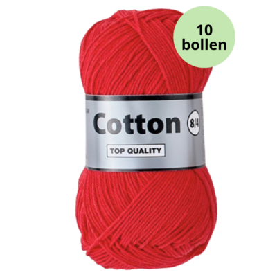 Lammy Yarns Cotton eight 044 brandweer rood