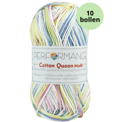 Cotton queen 9051 wit met pastel kleuren