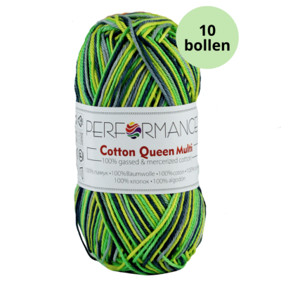 Cotton queen multi 9535 groen grijs
