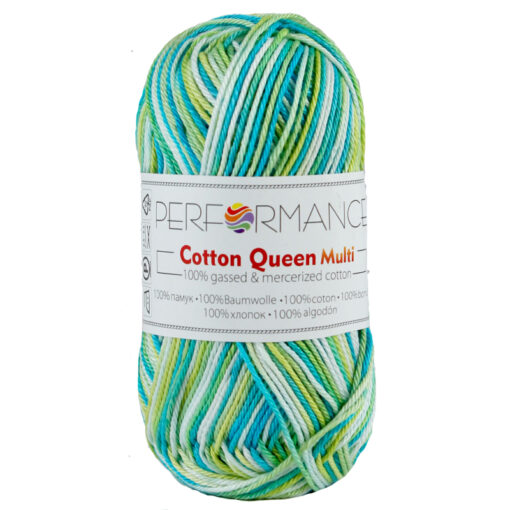 Queen multi groen turquoise 10401 katoen garen - 10bollen
