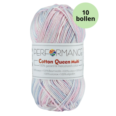 Cotton queen mulit 10404 roze wit