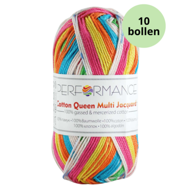 Cotton queen multi jacquard 10457 vrolijke kleuren