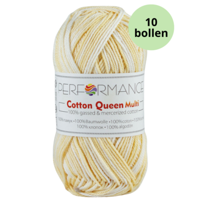 Cotton queen multi jacquard zacht geel 9096