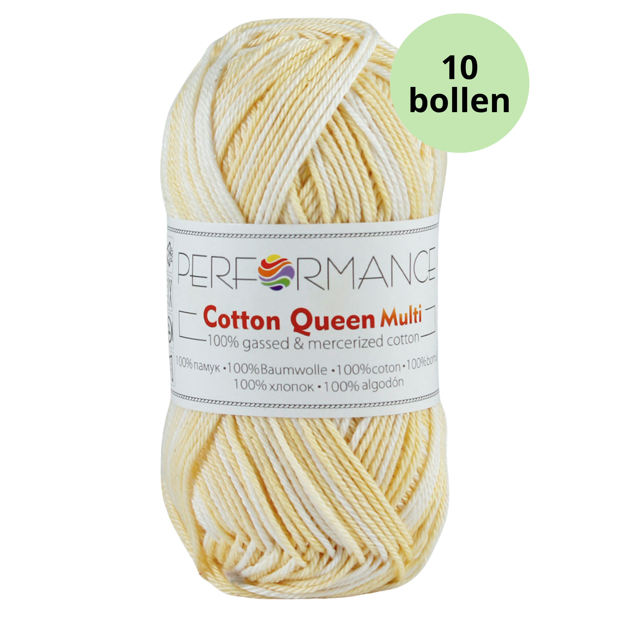 Cotton queen multi jacquard zacht geel 9096