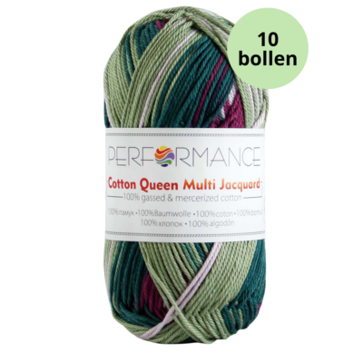 Cotton queen multi jacquard 10453 - paars groen