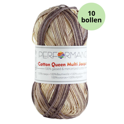Cotton queen multi jacquard10455 bruin ecru