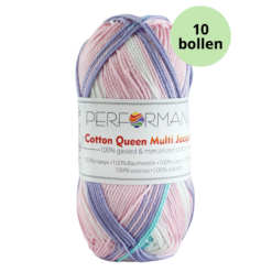 Cotton queen multi jacquard 10482 pastelkleuren
