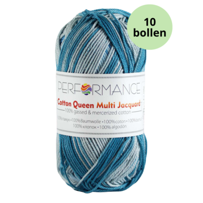 Cotton queen multi jacquard 10489 blauw grijs